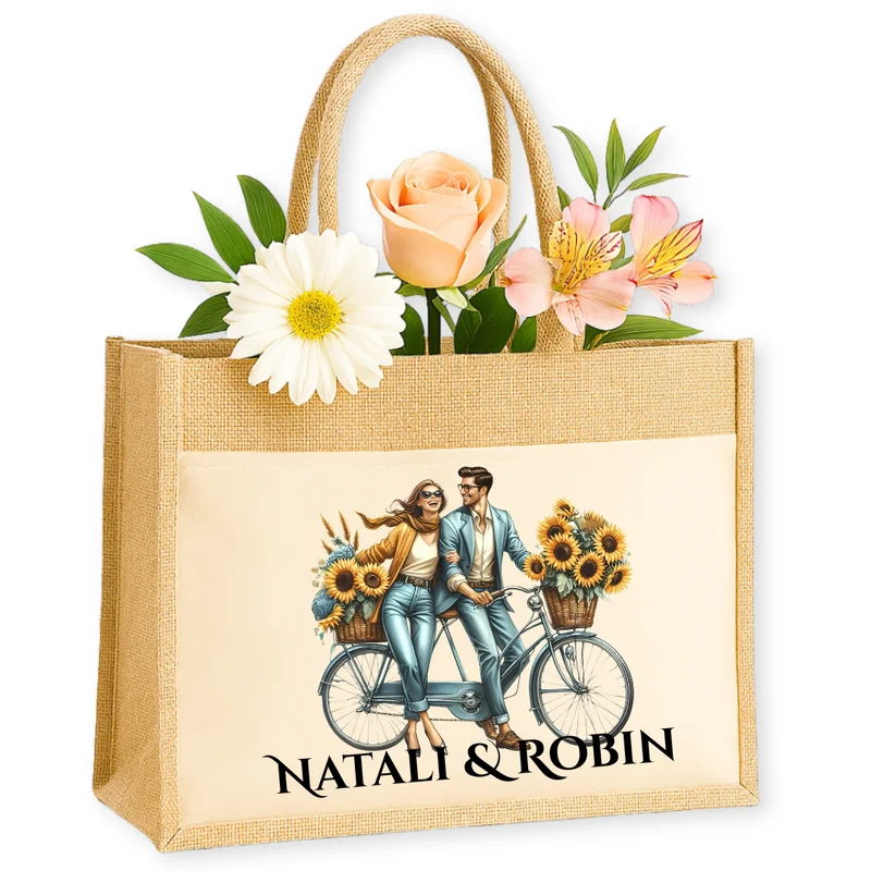 Design ohne Titel (9) Jutetasche personalisiert, Valentinestag, Liebe – Bild 1