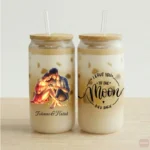 Glückliche Pärchen Trinkglas mit Dekel - Personalisiert